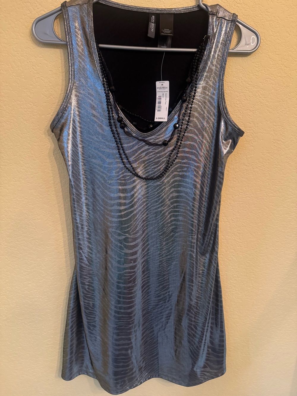 Bisou Bisou Silver Animal Print Backstage Pass Tank Dress NEW Size XS